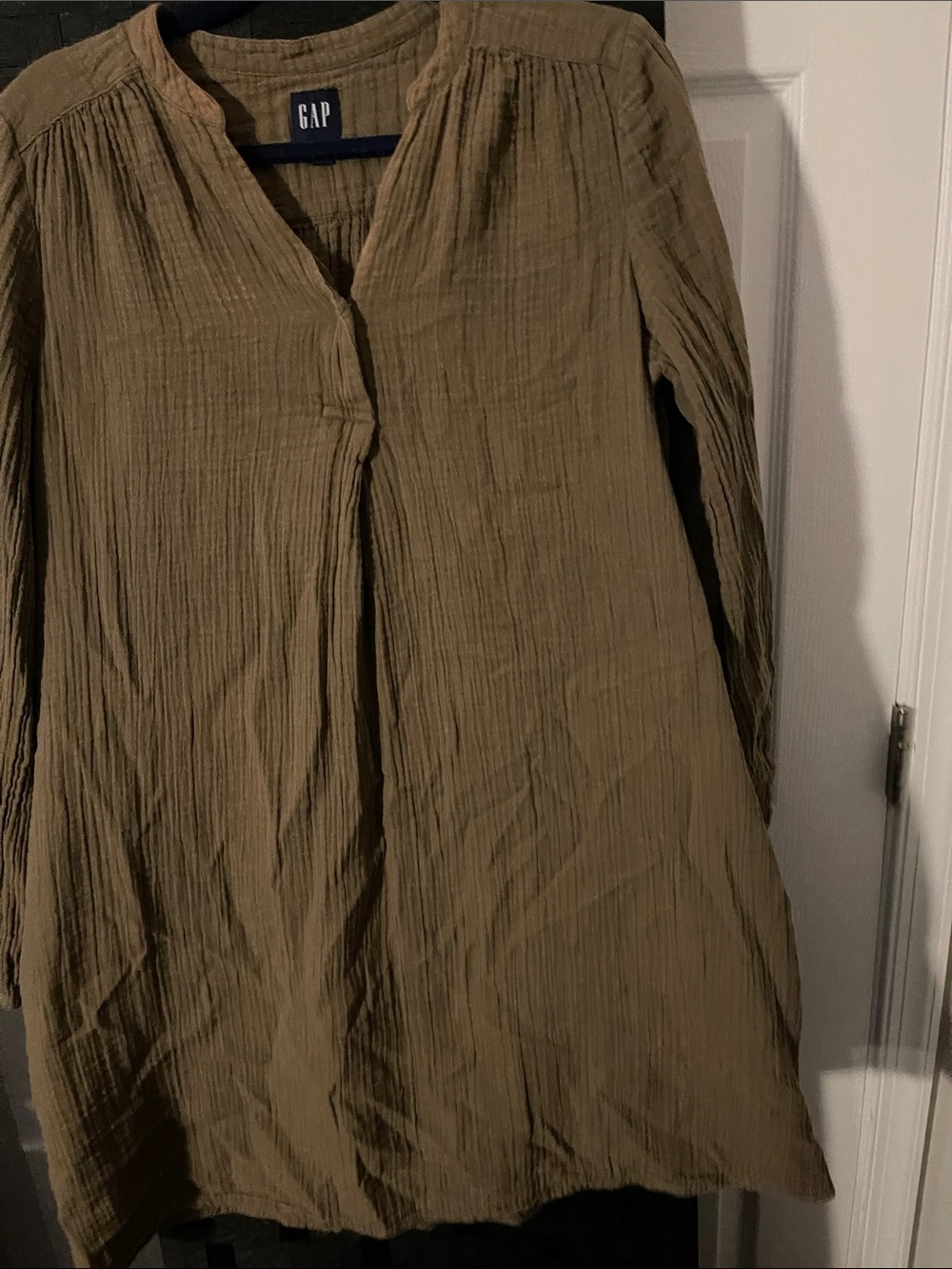 GAP Women's Olive Tunic V-Neck Long Sleeve